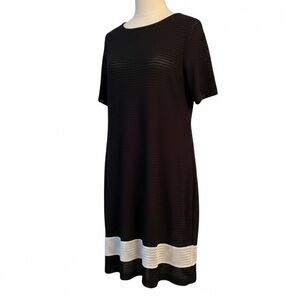 Joan Vass Black and White Midi Dress Size Large